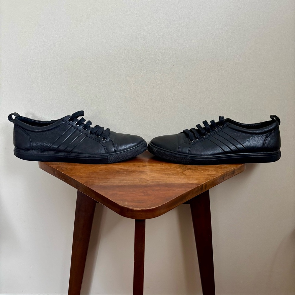 Black Leather Handmade Sneakers - Picture 6 of 11